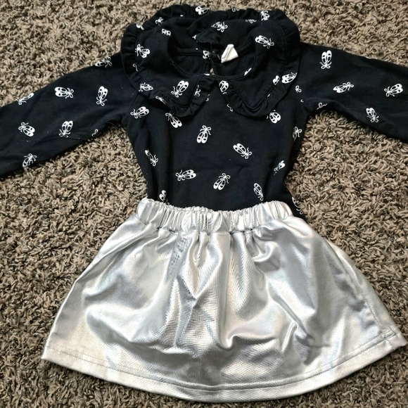 PL Baby 12m Ballet Bodysuit & Silver Skirt Set - Picture 2 of 5